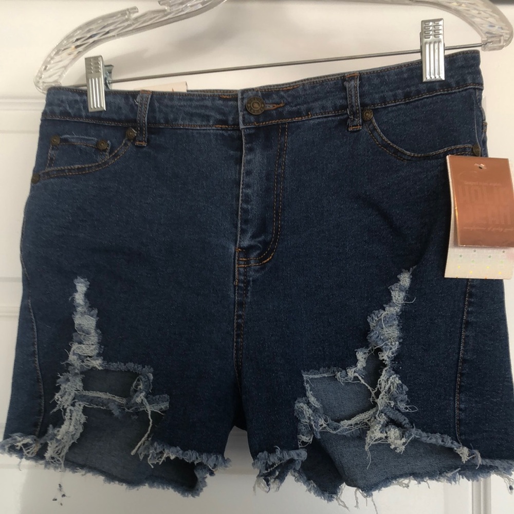 Denim Distressed Women Shorts Medium